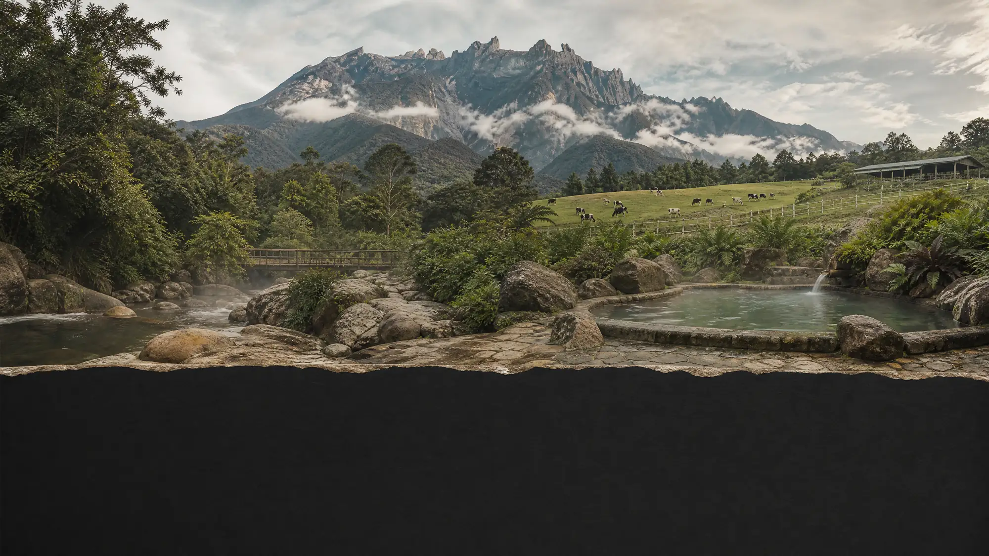 Explora el pico más alto de Malasia, sumérgete en baños naturales de azufre y visita pastos lecheros de altura. Planifica tu excursión de día completo desde Kota Kinabalu.